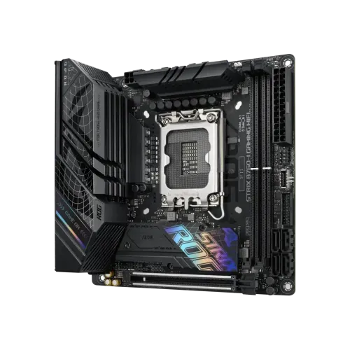 this is a image of Asus ROG STRIX B760-I GAMING WIFI DDR5 Mini-ITX Intel Motherboard